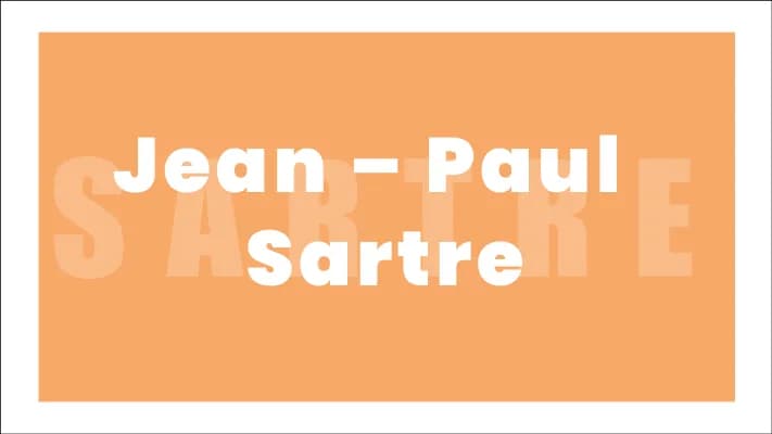 Know atheistischer Existenzialismus - Jean Paul Sarte thumbnail