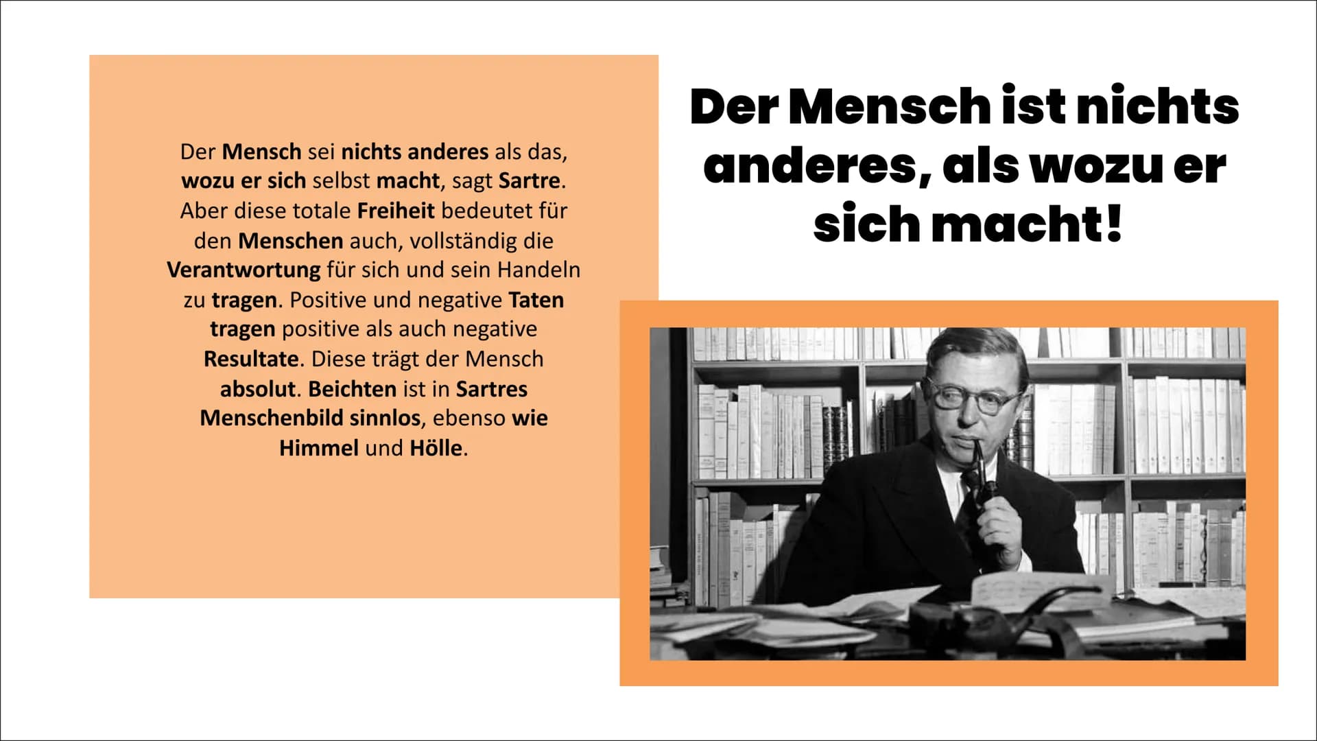 Jean-Paul
Sartre
Sea
E Inhalt
●
• Über Jean-Paul Sartre
Christlicher Existenzialismus
• Atheistischer Existenzialismus (Menschenbild
●
●
Sar