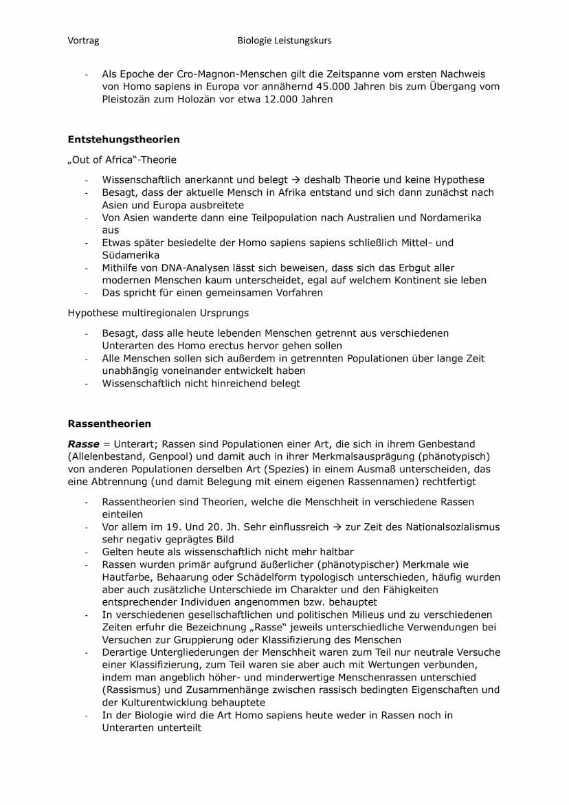 Vortrag
Biologie Leistungskurs
Gliederung
1. Evolution des Menschen einfach erklärt
Der Mensch und der Menschenaffe
2.
3.
Entwicklung des Me