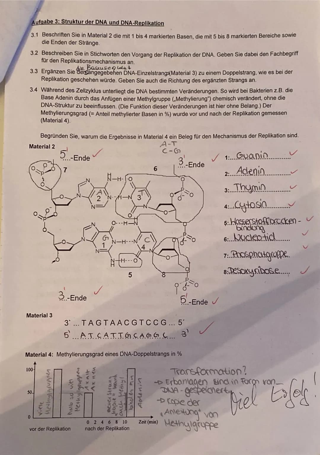 1. Klausur Leistungskurs Biologie Q1
Zahl der Wörter: 658 Fehler: S
८3
Fehlerindex:
Unterschrift eines Erziehungsberechtigten:
Aufgabe
Max. 