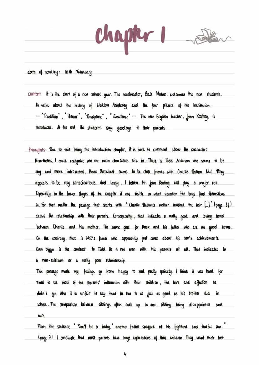 NANCY H. KLEINBAUM
DEAD
POETS
SOCIETY
ASSIGNMENT: READING JOURNAL
SUBJECT: ENGLISH
AUTHOR: MELISSA DESIDERIA SCHUTT
CLASS: 10B table of cont