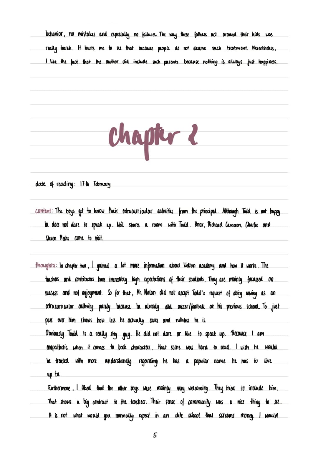 NANCY H. KLEINBAUM
DEAD
POETS
SOCIETY
ASSIGNMENT: READING JOURNAL
SUBJECT: ENGLISH
AUTHOR: MELISSA DESIDERIA SCHUTT
CLASS: 10B table of cont