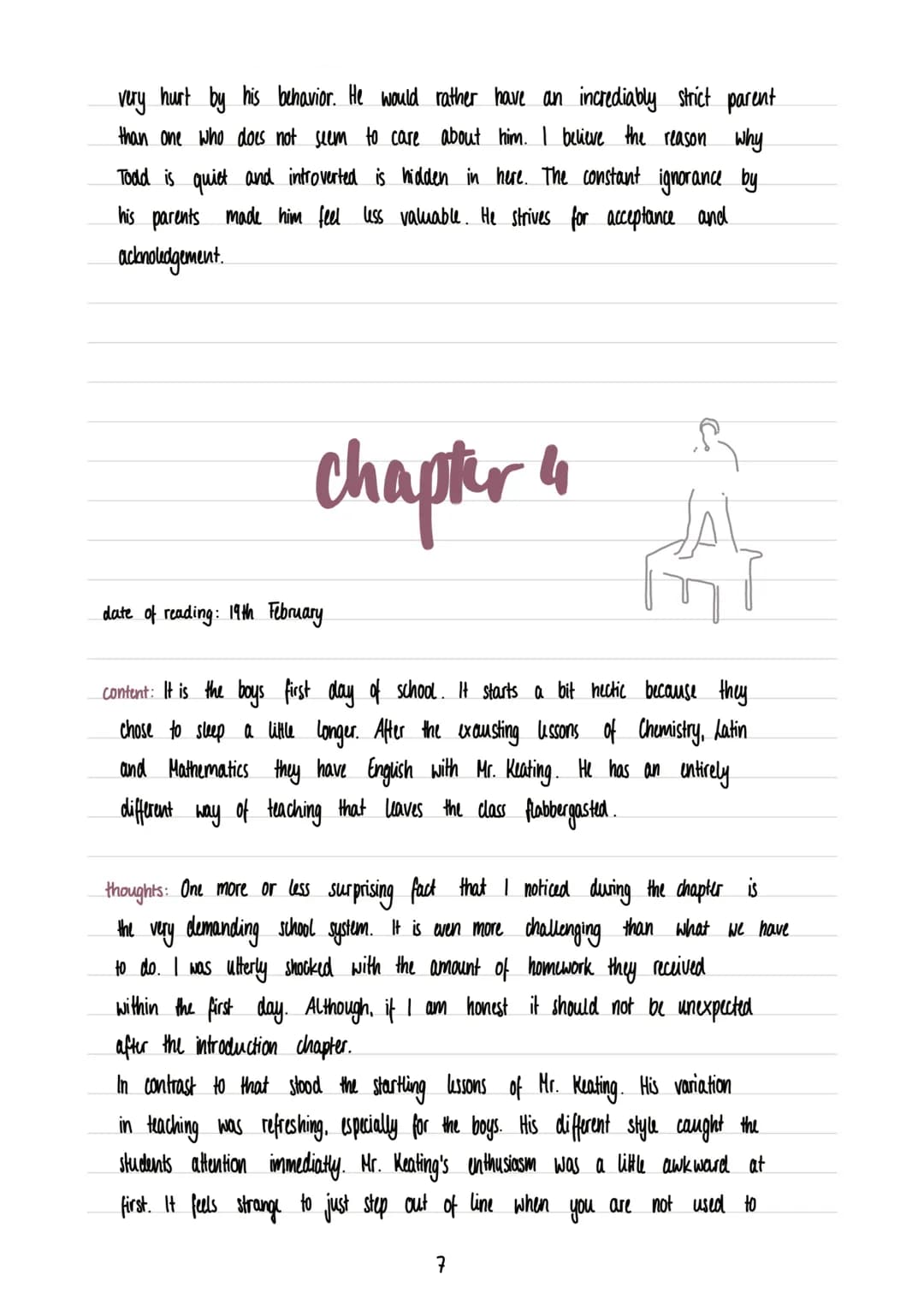 NANCY H. KLEINBAUM
DEAD
POETS
SOCIETY
ASSIGNMENT: READING JOURNAL
SUBJECT: ENGLISH
AUTHOR: MELISSA DESIDERIA SCHUTT
CLASS: 10B table of cont