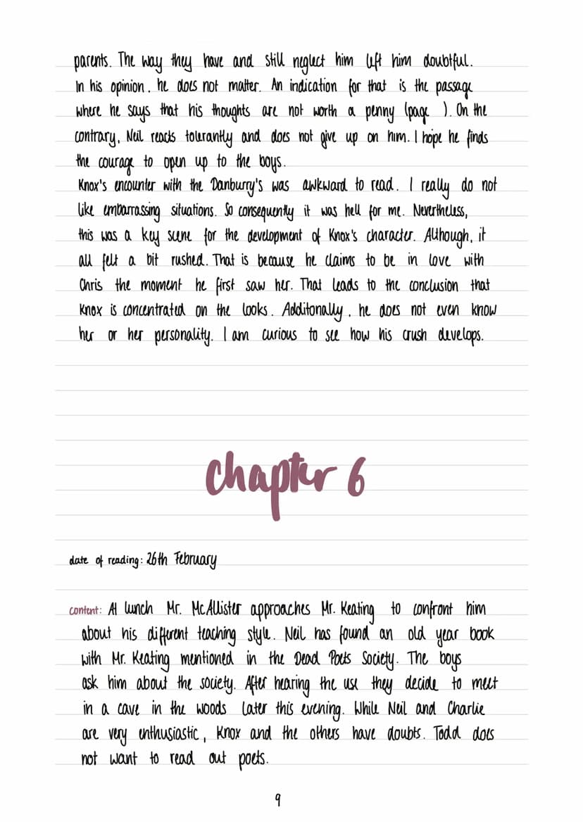 NANCY H. KLEINBAUM
DEAD
POETS
SOCIETY
ASSIGNMENT: READING JOURNAL
SUBJECT: ENGLISH
AUTHOR: MELISSA DESIDERIA SCHUTT
CLASS: 10B table of cont