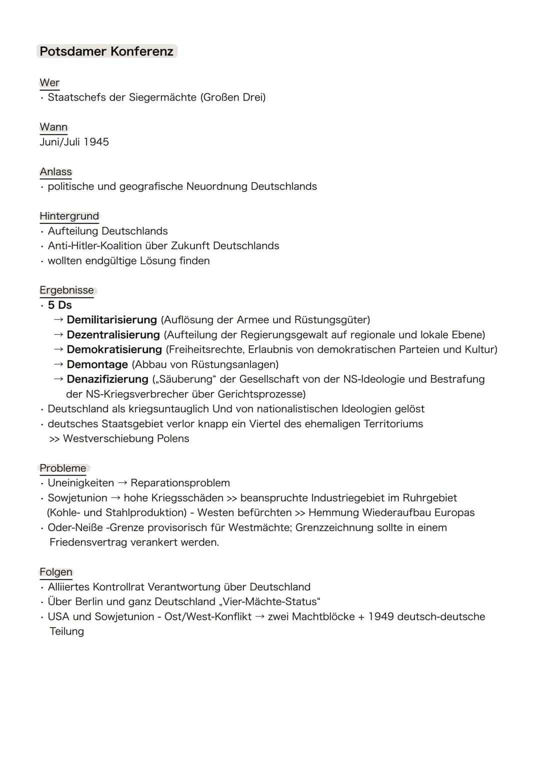 Geschichte - Teilung Deutschlands
DER KALTE KRIEG
Zwischen 1945 und 1990/91 war die Welt in zwei Lager gespalten. Gruppiert um die
Supermäch