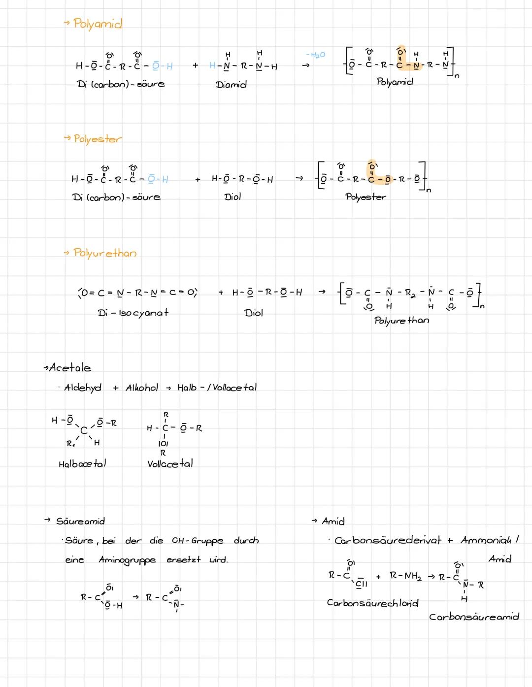 Merkzettel Chemie K
Kunststoffe
- durch Verknüpfung kleiner Monomeren zu
- hauptsächlich drei Verfahren zur Verknüpfung
3 Kunststoffarten
Th