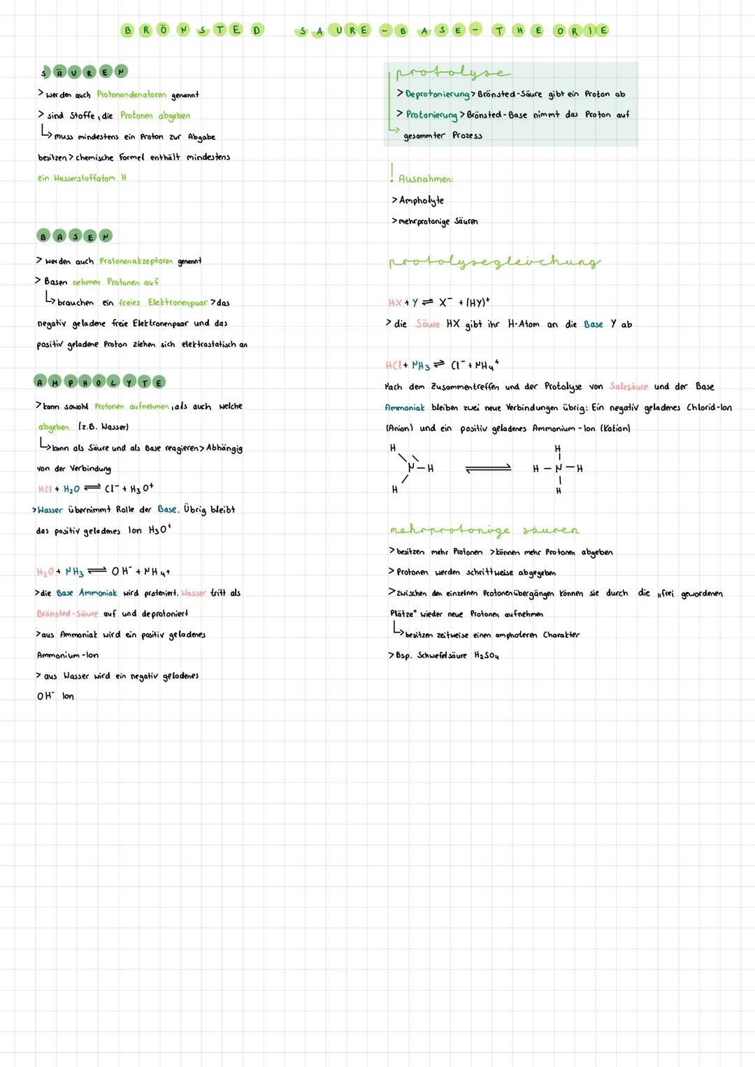 # BRONSTED

> werden auch Poptonendenatoren genannt

> sind Stoffe, die Protonm abgeben

> muss mindestens ein Proton zur Abgabe

besitzen >