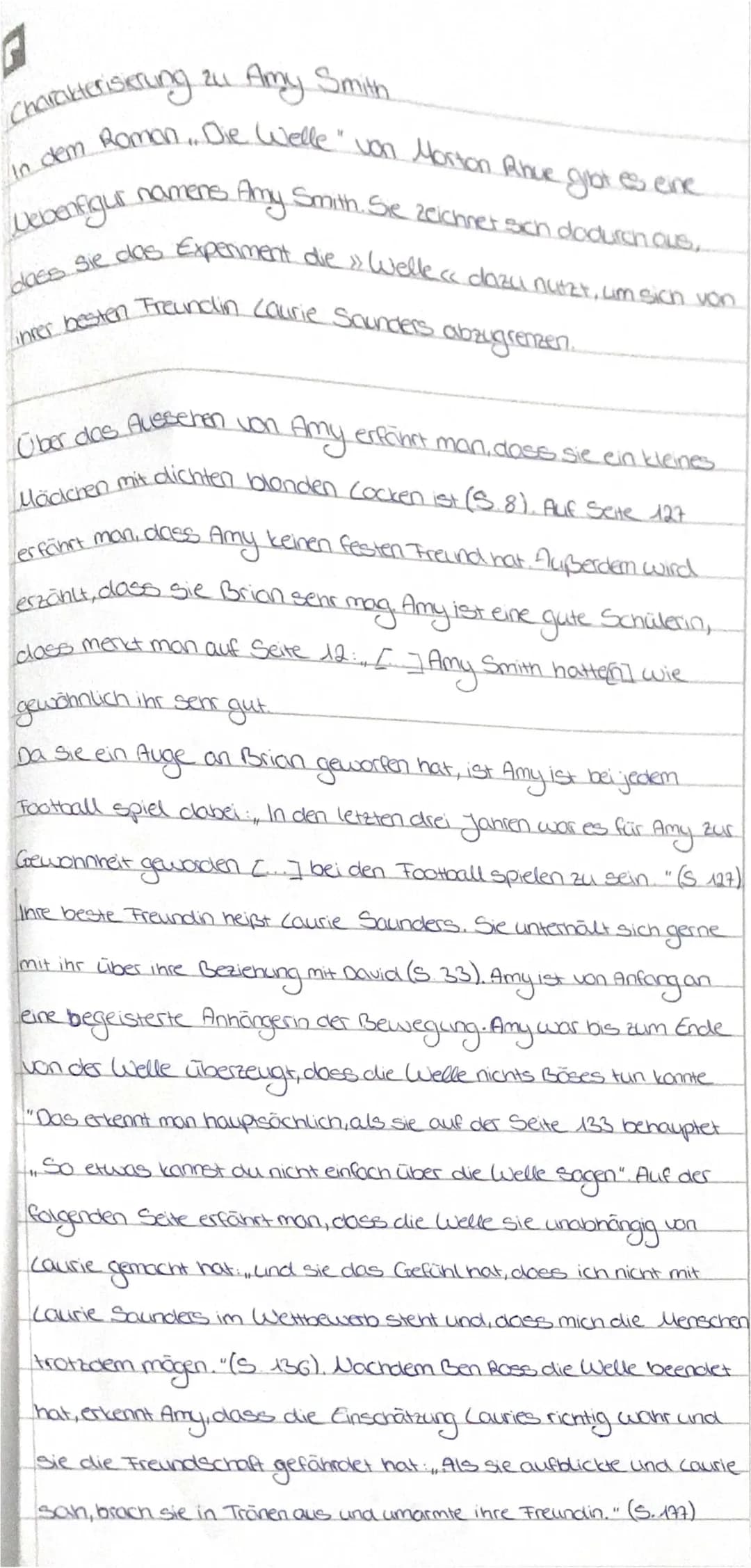 Charakterisierung zu Amy Smith