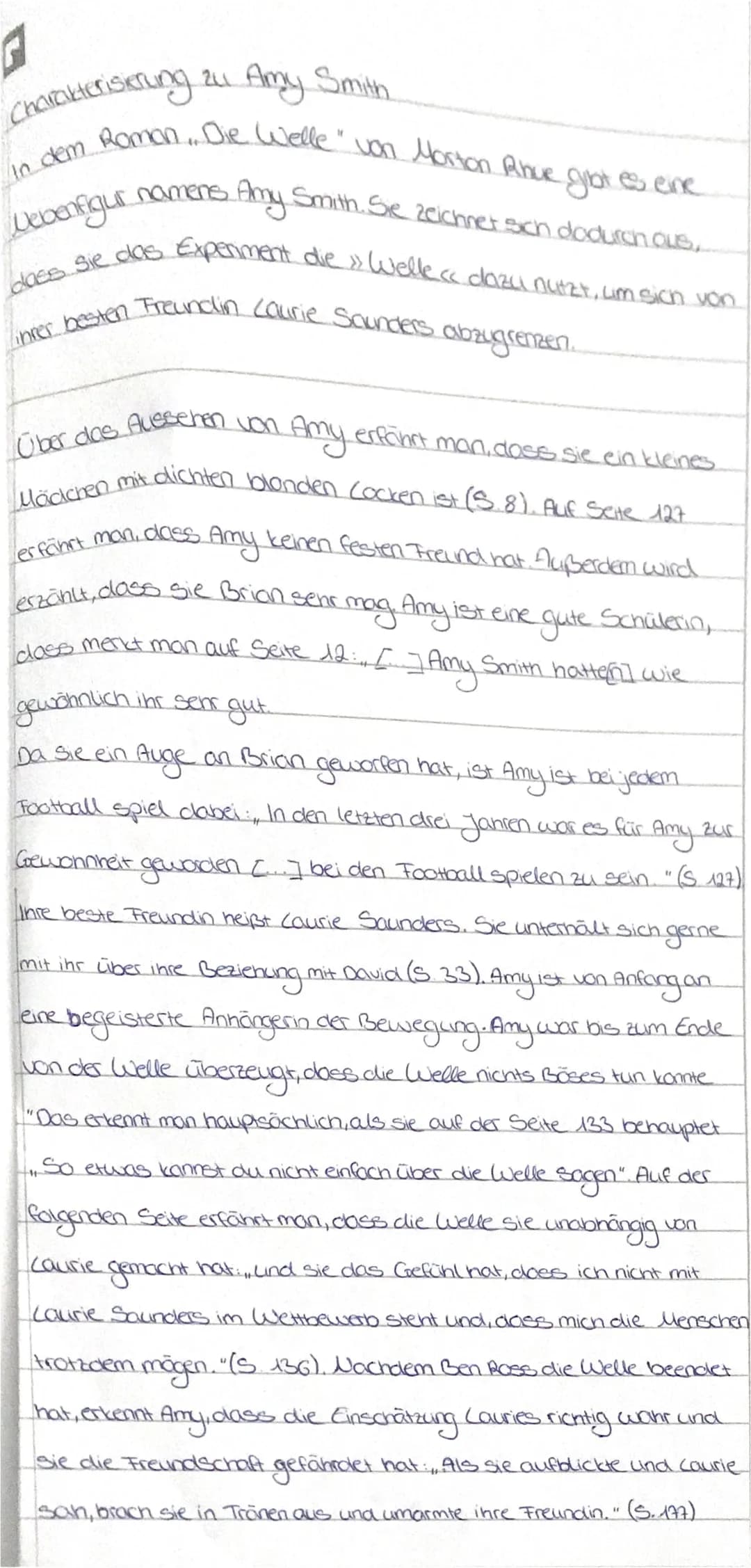 G
24 Amy Smith
Charakterisikrung
In dem Roman.. Die Welle" von Morton Rhue gibt?
es eine
Amy Smith. Sie zeichnet sich dadurch aus..
Debenfig
