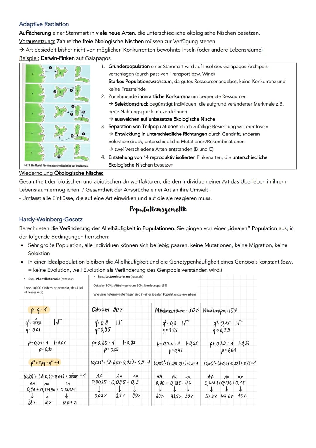EVOLUTION
Definition: Über die Generation hinweg ablaufende Veränderung der erblichen Merkmale von Populationen.
Systematische Ordnung von L