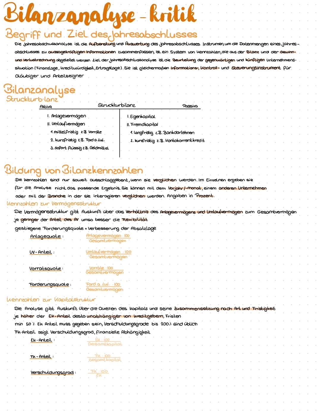 Bilanzanalyse-kritik
Begriff und Ziel des Jahresabschlusses
Die Jahresabschussanalyse ist die Aufbereitung und Auswertung des Jahresabschlus