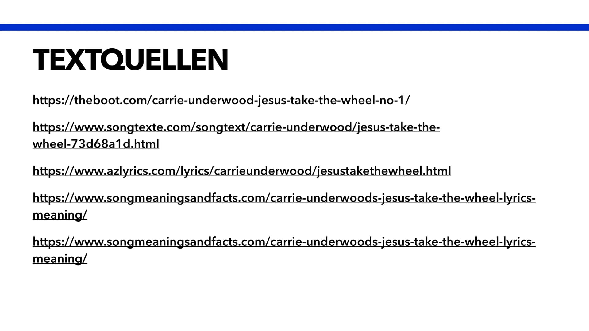 JESUS, TAKE THE WHEEL
AMERICAN MUSIC AWARD
CARRIE UNDERWOOD
dick GLIEDERUNG
●
Allgemeine Informationen
●
Lied anhören
● Text
Darstellung Jes