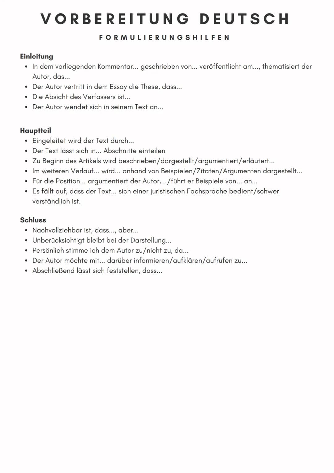 Einleitung
Titel, Autor, Textsorte (z.B. Essay, Reportage, Kommentar, Wissenschaftliche Arbeit, Rede...),
Erscheinungsjahr, Publikationsorga