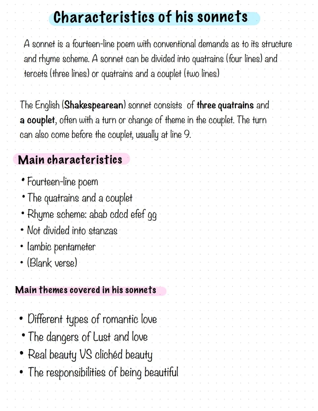Characteristics of English language
Shakespeare's English :
●
He experimented with language
Any kind of wordplay and puns were popular with 