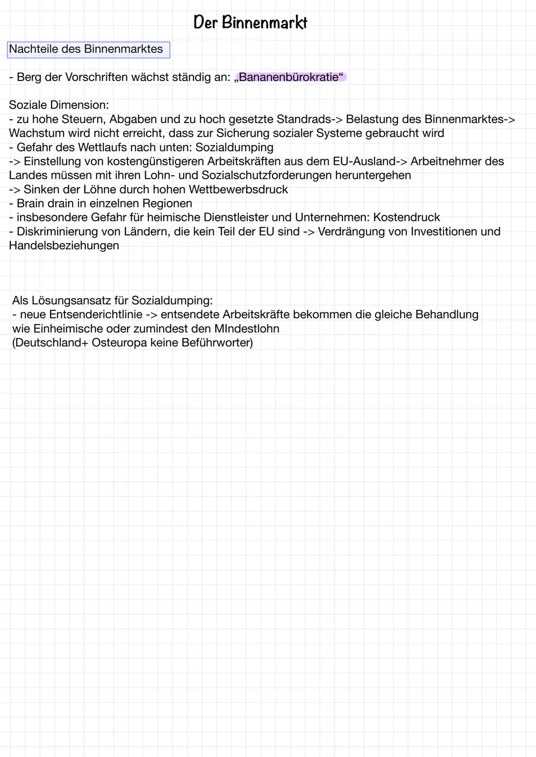 Vier Grundfreiheiten
Freier Warenverkehr
- keine Zölle und mengenmäßige
Beschränkungen
Wegfall von Warenkontrollen
- Angleichung von Normen
