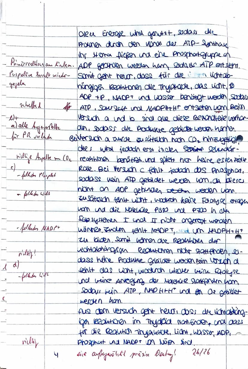 Gesamtpunktzahl: 48/48 Note/Notenpunkto: sehr gut 115 P.
29.06.120
Aufgabenstellung
sr
Experimente zur Fotosynthese
Dem US-amerikanischen Bi