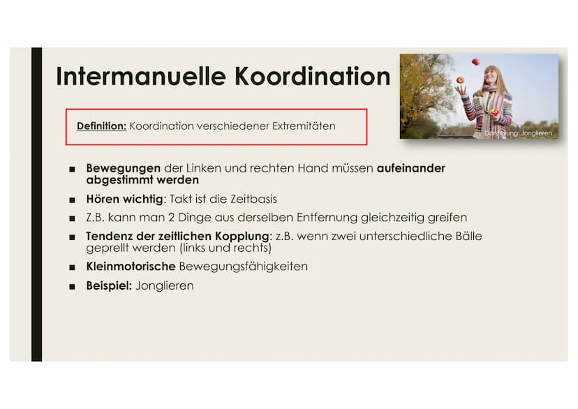 KOORDINATIONSLEISTUNGEN
UND KOORDINATIVE
FÄHIGKEITEN
Name Interpersonale Koordination
Definition: Abstimmung nichtsprachlichen Verhaltens
In