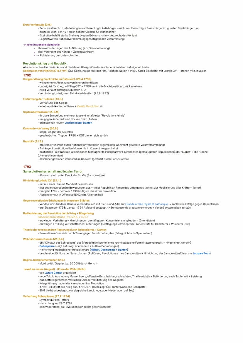 Geschichte Abitur Lernplan
Westfälischer Friede.
- 23. Mai 1618 - 24. Okt. 1648
Französische Revolution
-5. Mai 1789-9. Nov 1799
Wiener Kong