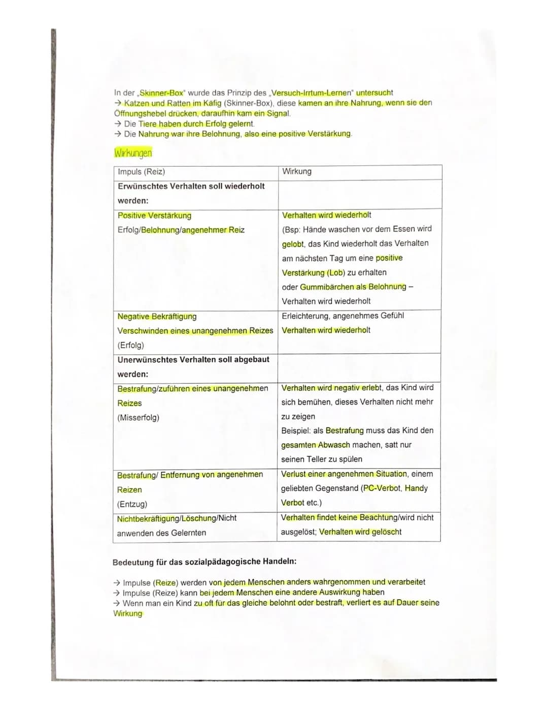 Lerntheorien
Definition Lernen:
→ Lernen ist ein lebenslanger Prozess
→ Lernen wird im Zusammenhang mit der Persönlichkeitsentwicklung betra