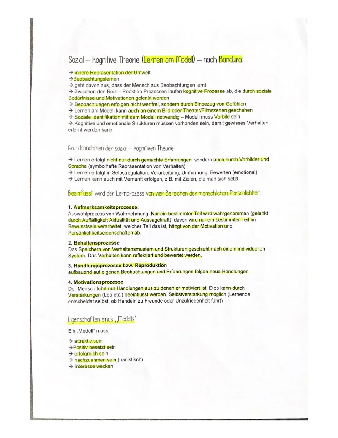 Lerntheorien
Definition Lernen:
→ Lernen ist ein lebenslanger Prozess
→ Lernen wird im Zusammenhang mit der Persönlichkeitsentwicklung betra