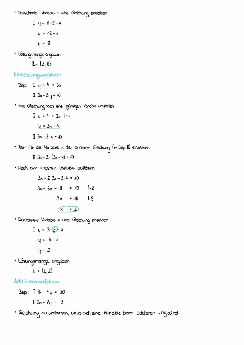 GI EICHUNGEN
Lineare Gleichungen:
Gleichung 1 Grades = Variable kommt in keiner höheren als der ersten Polenz (x²) vor
Allgemeine Form: ax+b