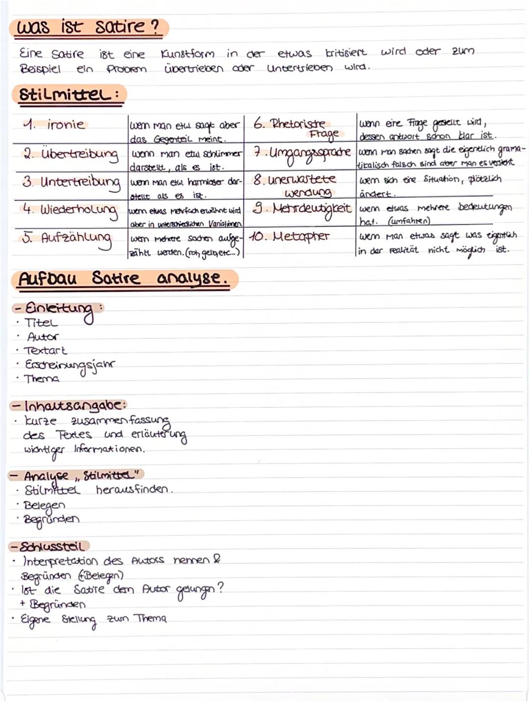 I was ist satire ?
Eine Satire
ist eine Kunstform in der
Beispiel ein Problem übertrieben oder Untertrieben
Stilmittel:
1. ironie
2. Ubertre