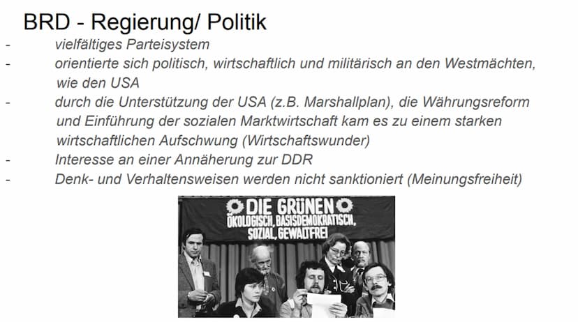 Das Leben in der DDR und BRD
BRD
Bundesrepublik Deutschland
Nordrhein-Westfalen
Rheinland-Pfalz
Saarland
Schleswig-Holstein
Hessen
Niedersac