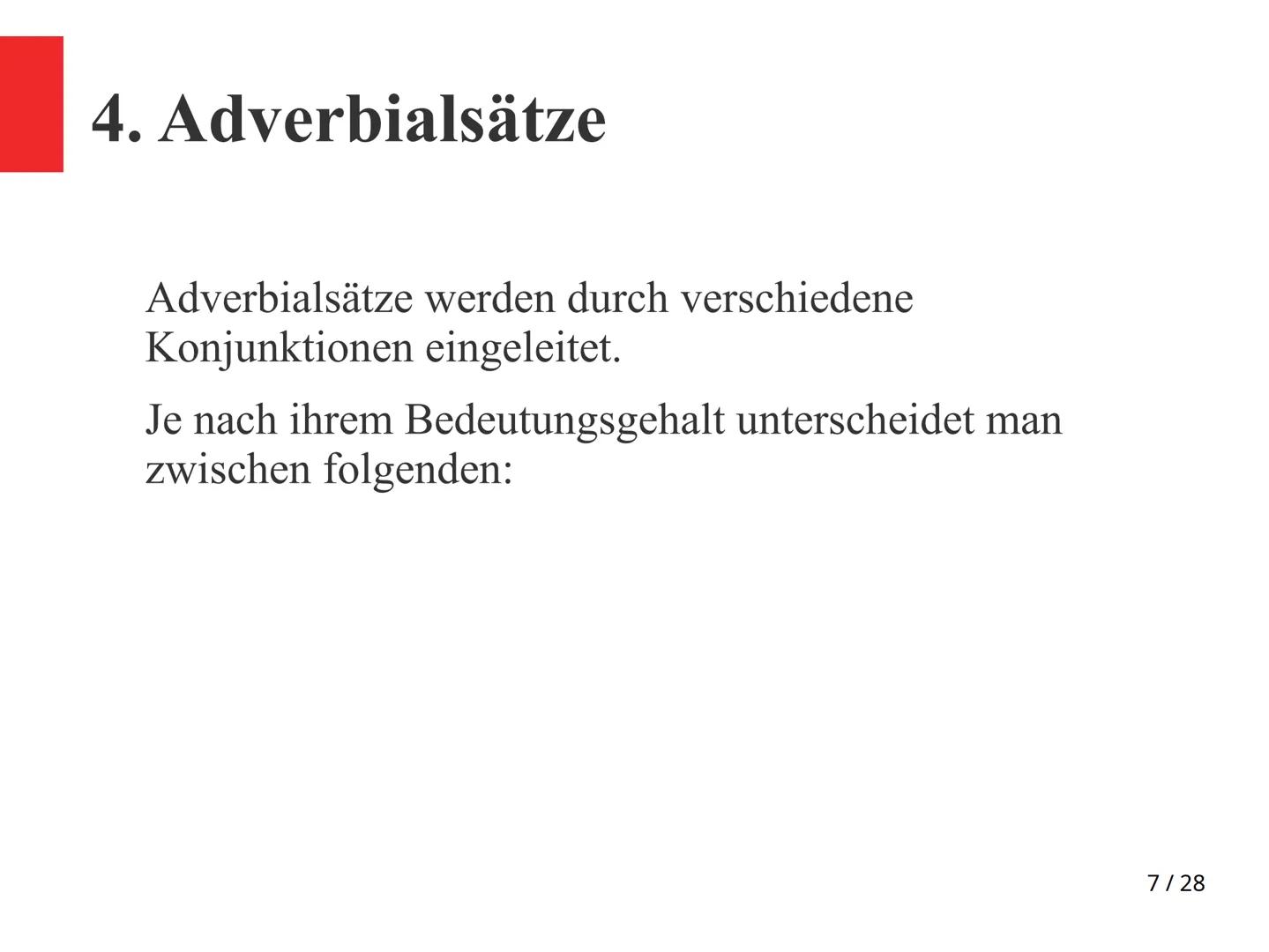 28.12.2020
Gliederung
1. Hauptsatz
2. Nebensatz
& Pamela J. Fiec
1. Hauptsatz
- kann allein stehen
Haupt- und Nebensätze
3. Subjekt- und Obj