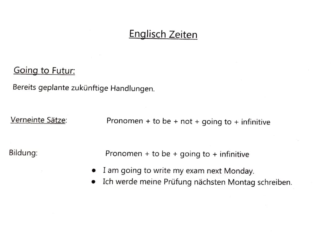 Englisch Zeiten