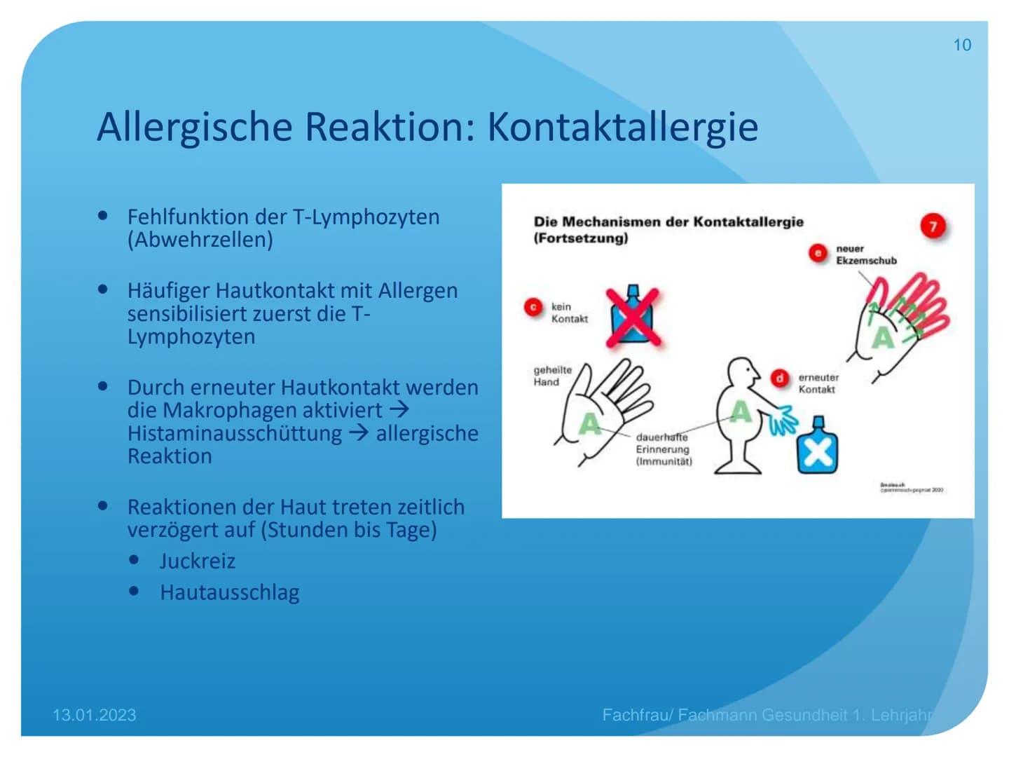 Allergien, Psoriasis,
Pilzerkrankungen
Unterricht Fachfrau Gesundheit 1. Lehrjahr Allergien Allergien
Definition
• erworbene Überempfindlich