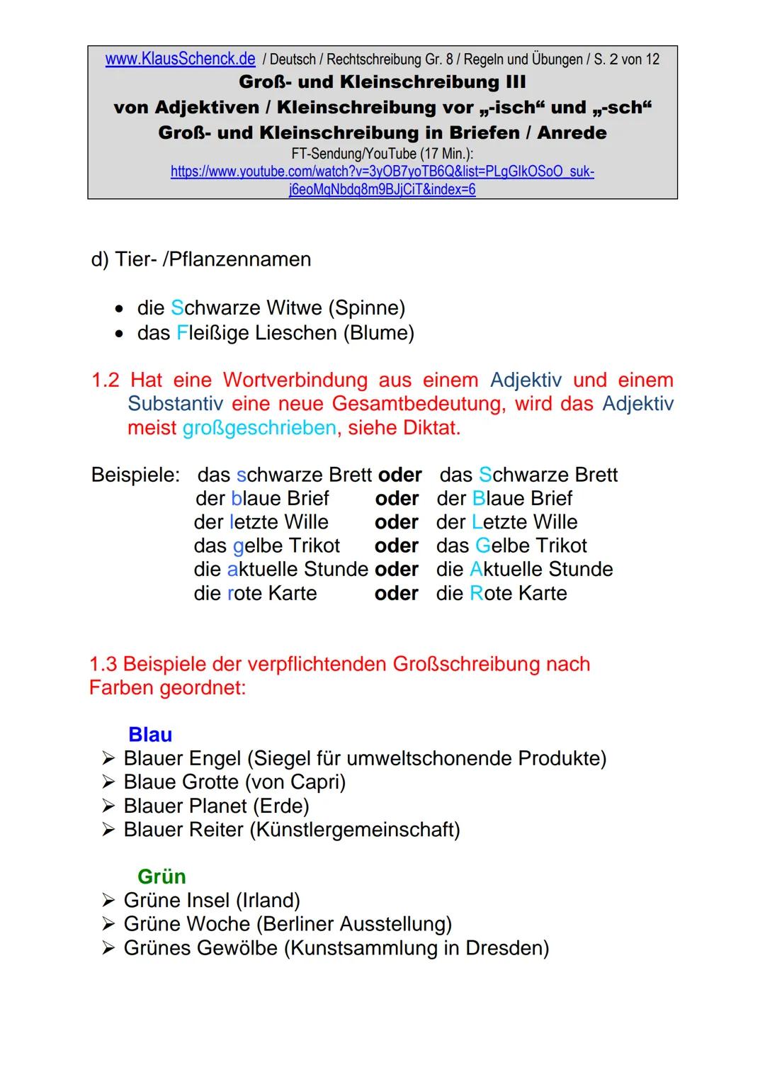 www.KlausSchenck.de / Deutsch (2008/09) / Rechtschreibung Gr. 1 / Regeln und Übungen / S. 1 von 11
s-Laute / Doppelungen / dass/das
FT-Sendu