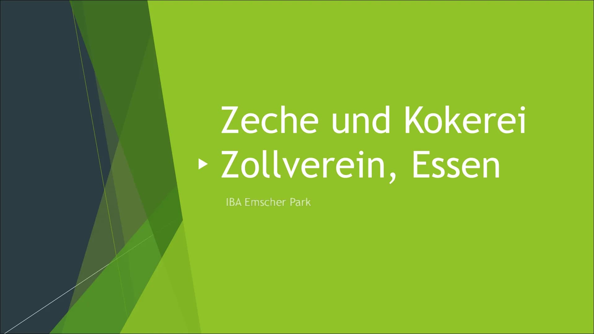 Zeche und Kokerei
› Zollverein, Essen
IBA Emscher Park Table of content
► History
IBA Emscher Park/ Association Bauhütte Zollverein
► Nowada