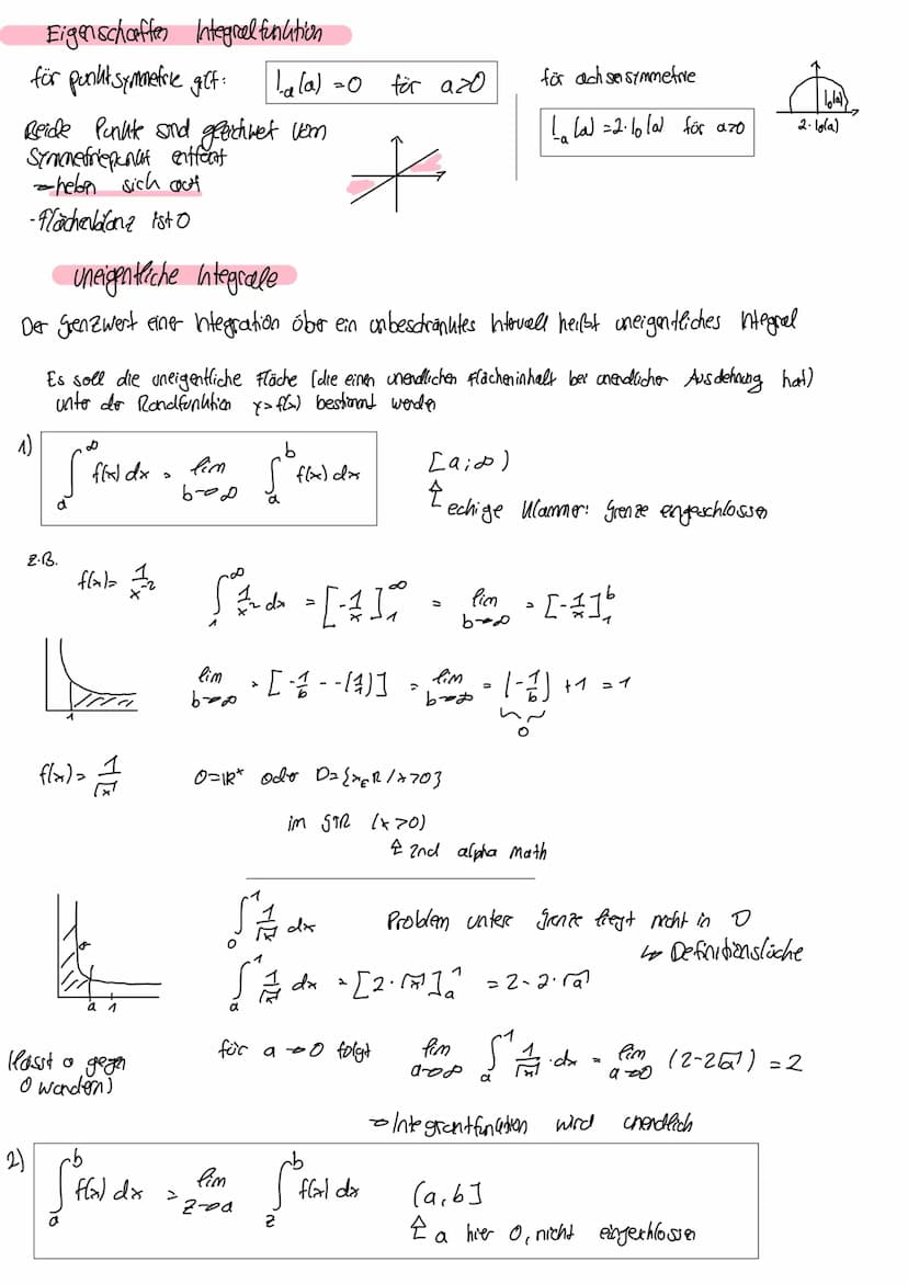 integral
1. Integral als grenzwert von Ober- and Untersumme
Obs. + Un.s. haben selben Grenzwert
- Integral beschreilet Wert gesuchten Fläche