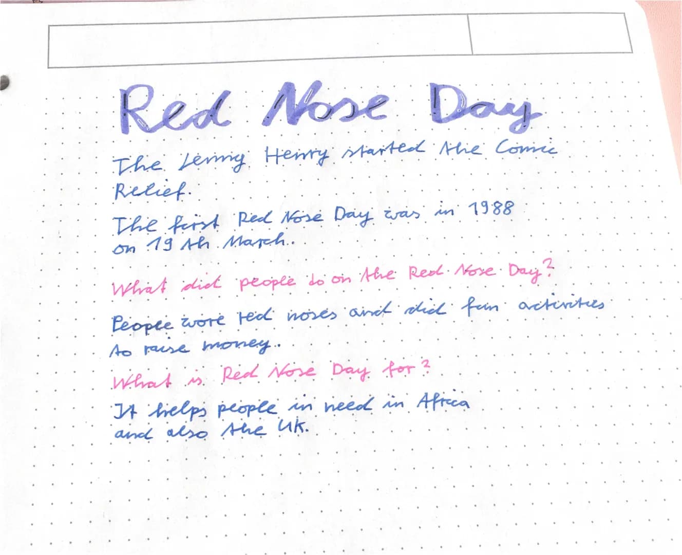 Red Nose Day
The Lenny Henry started the Comic
Relief.
The first Red Nose Day was in 1988
on 19th March.
What diet people do on the Real. No