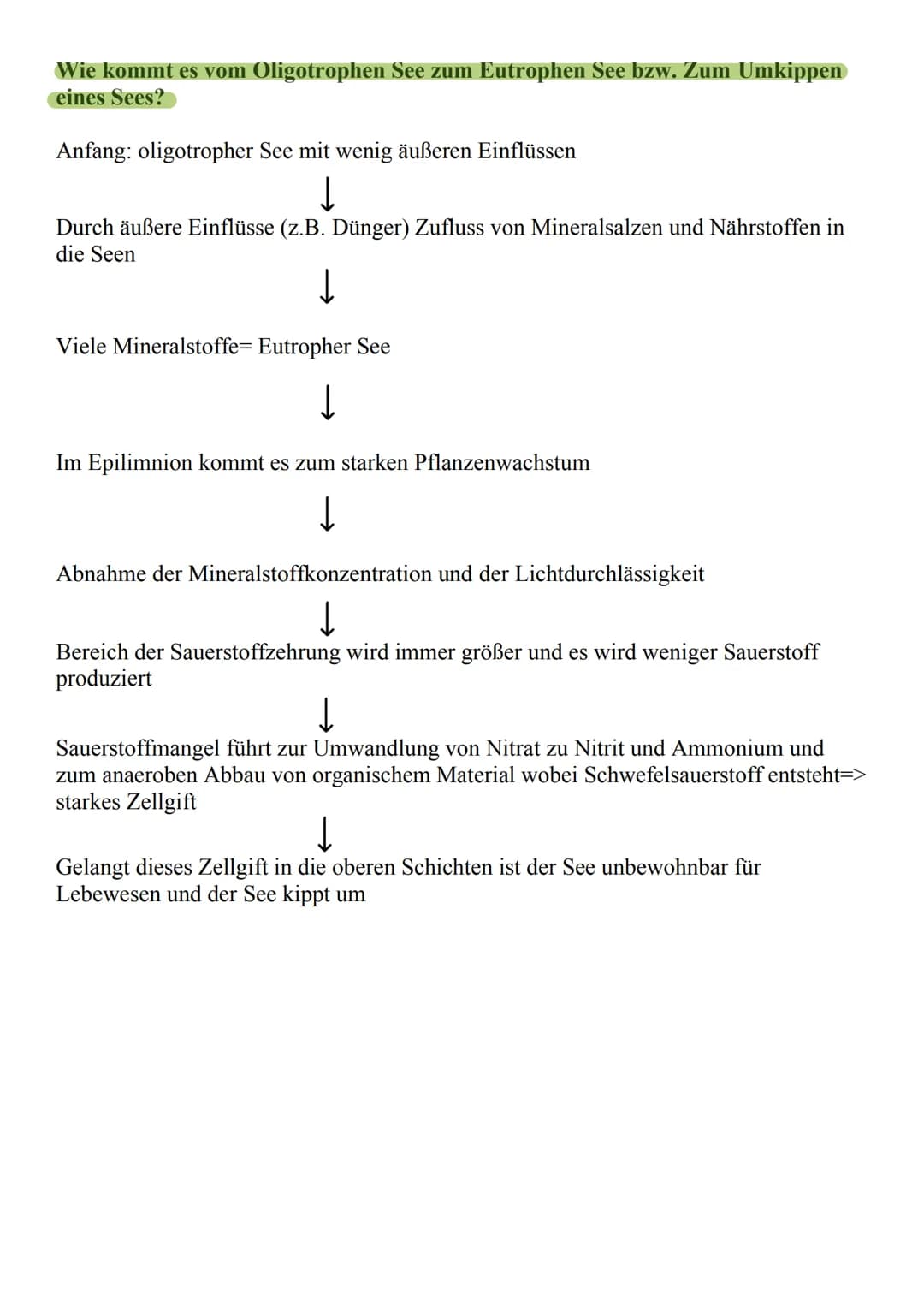 Was ist das Ökosystem See?
o Besteht aus vielen verschiedenen
Pflanzen und Tieren, die dort
zusammenleben (Biozönose)
o Unbelebter teil des 