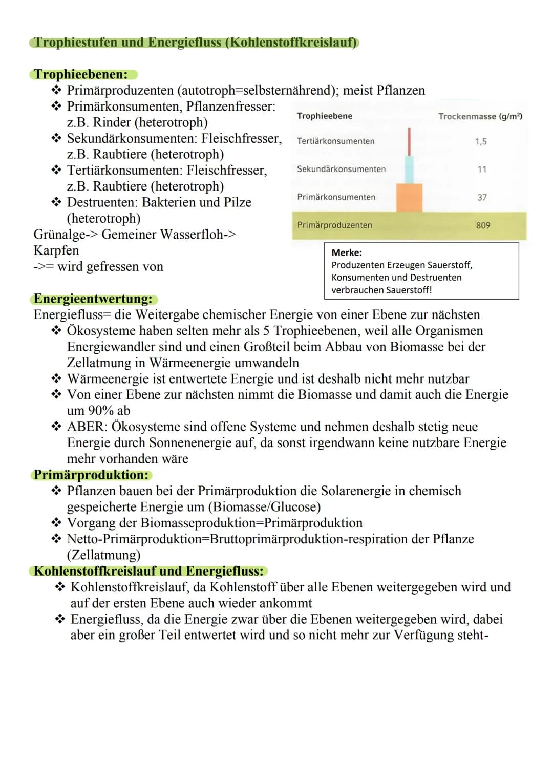 Was ist das Ökosystem See?
o Besteht aus vielen verschiedenen
Pflanzen und Tieren, die dort
zusammenleben (Biozönose)
o Unbelebter teil des 