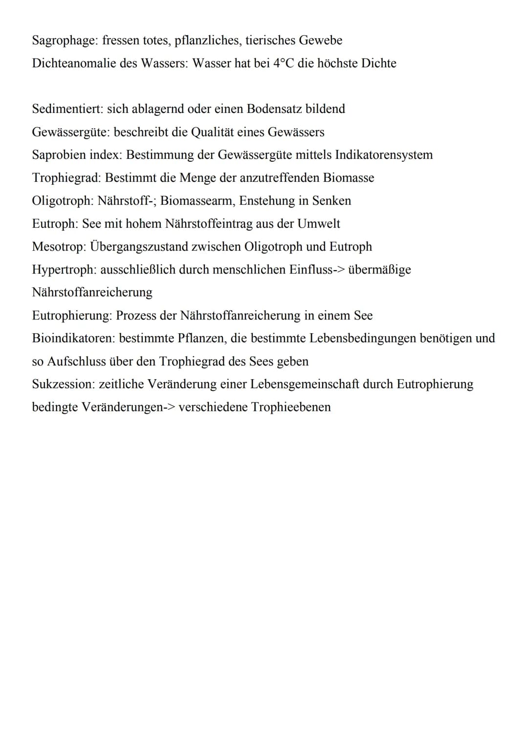 Was ist das Ökosystem See?
o Besteht aus vielen verschiedenen
Pflanzen und Tieren, die dort
zusammenleben (Biozönose)
o Unbelebter teil des 