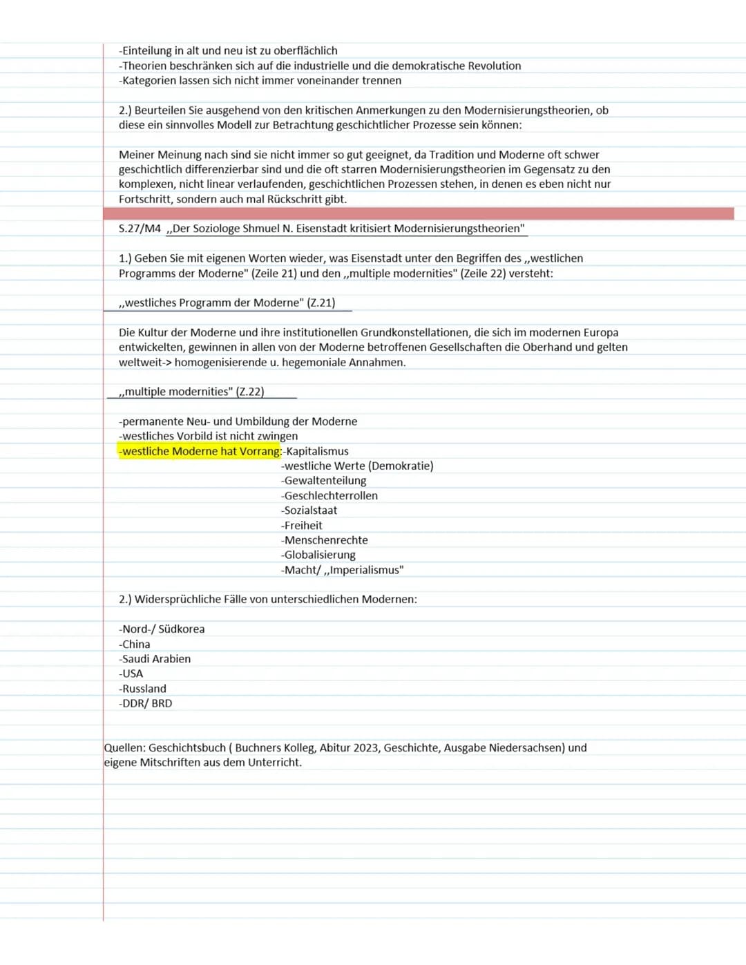 1.3 Kernmodul: Modernisierung
Dienstag, 26. Oktober 2021 13:15
S.24/M1,,Traditional und Modern"
Der deutsche Historiker Hans-Ulrich Wehler h