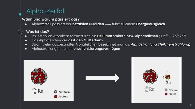 ZERFALLS - UND
STRAHLUNGSARTEN GLIEDERUNG
O
O
O
O
Basics/Vokabular
Alpha-Zerfall
Beta-Zerfall
Gammastrahlung
Halbwertszeit und spezifische A
