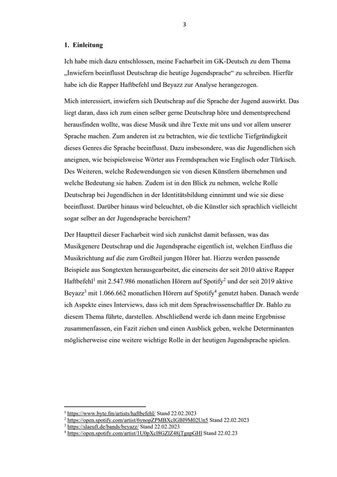 Der Einfluss von Deutschrap auf die Jugendsprache am Beispiel von
Beyazz und Haftbefehl
NO
SON DE L'AN
ABOX
NIMIL
1
GUCCI
ANOPE
Schriftliche