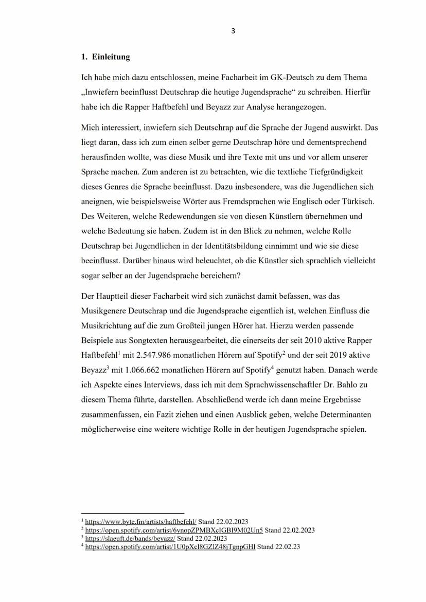 Der Einfluss von Deutschrap auf die Jugendsprache am Beispiel von
Beyazz und Haftbefehl
NO
SON DE L'AN
ABOX
NIMIL
1
GUCCI
ANOPE
Schriftliche