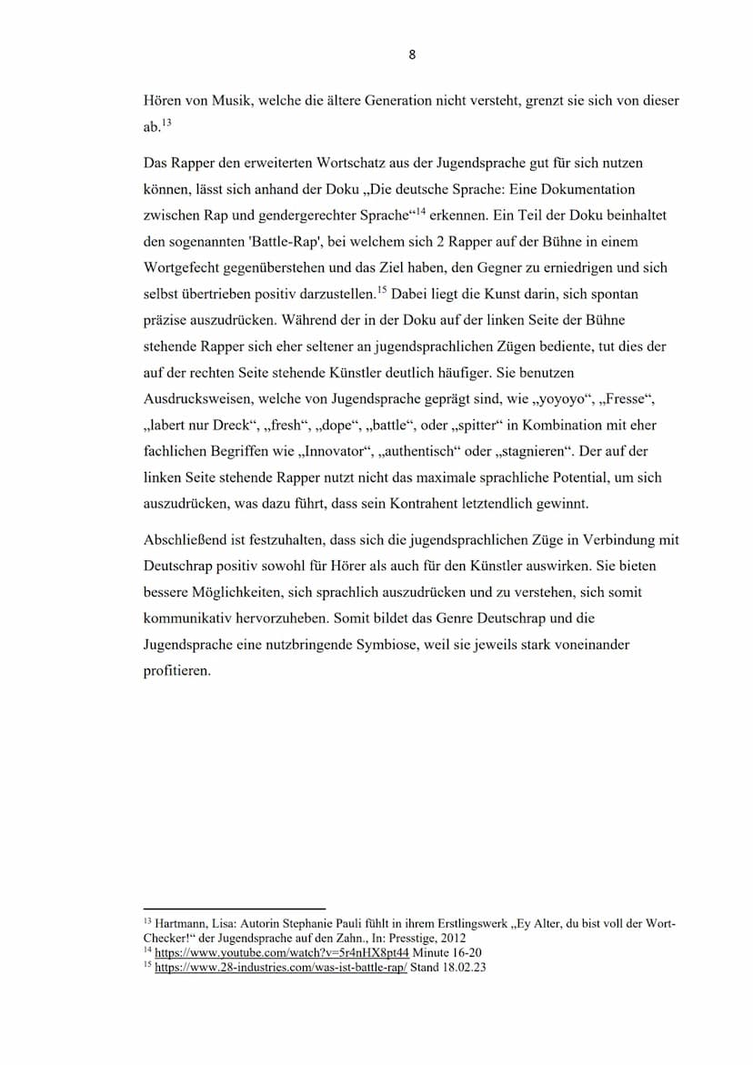 Der Einfluss von Deutschrap auf die Jugendsprache am Beispiel von
Beyazz und Haftbefehl
NO
SON DE L'AN
ABOX
NIMIL
1
GUCCI
ANOPE
Schriftliche