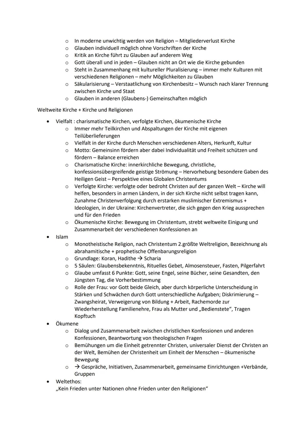Kirche
Beziehung von Mann und Frau in der Bibel
Werden gleichzeitig erschaffen = Gleichstellung (Gen1,27)
Frau als Männin benannt, Frau als 