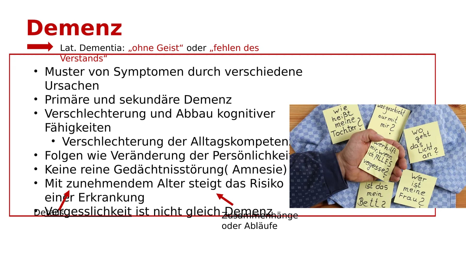 Gesundes Hirn
38
Alzheimer-Demenz
Hirnrinde
Hippocampus
GFS Biologie
Fortgeschrittene Alzheimer-Krankheit
Stark
- geschrumpfte
Rinde
Extrem
