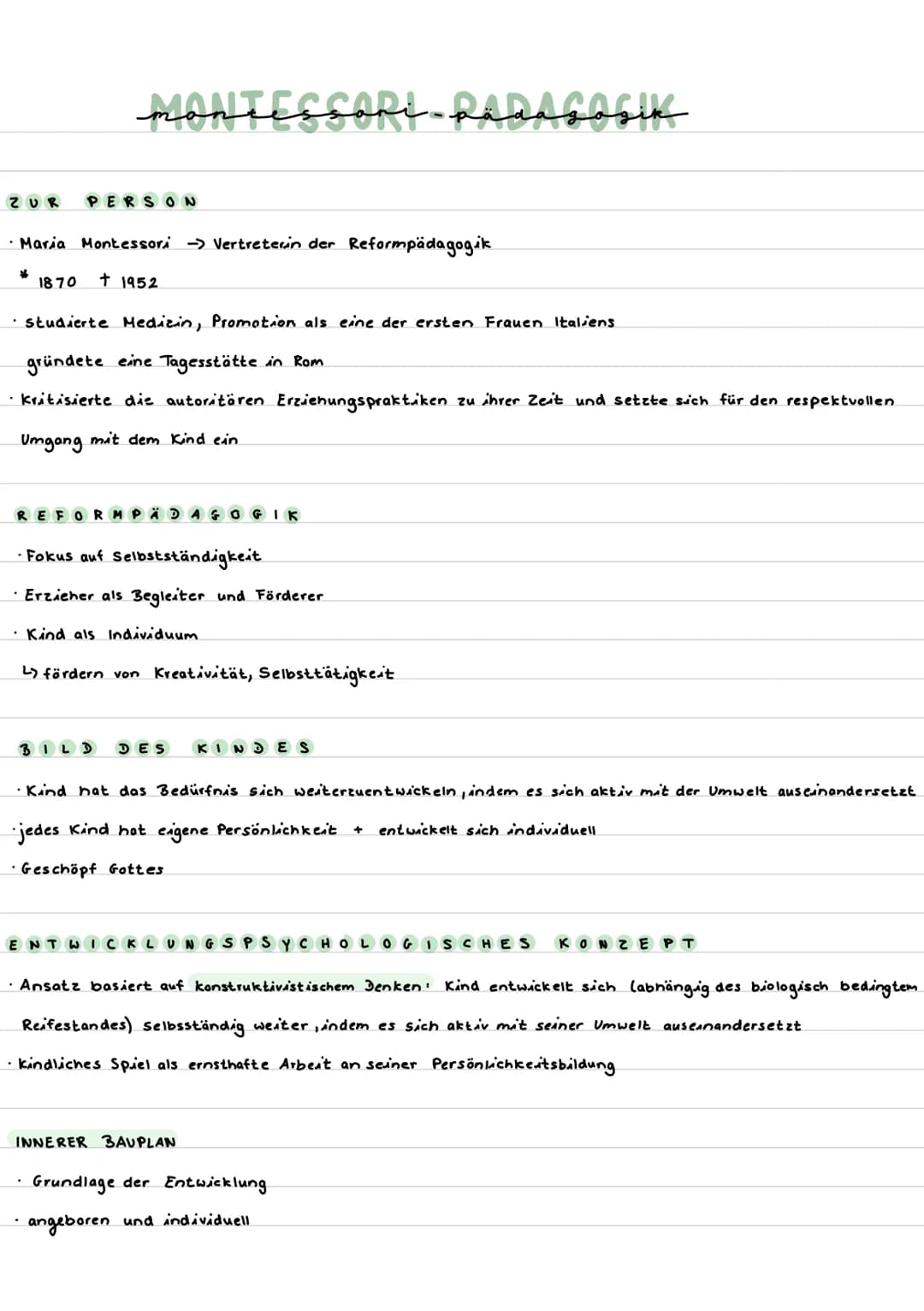 ZUR
mant
MONTESSORI-RADAfaçık
PERSON
مهم قم نمیم
· Maria Montessori - Vertreterin der Reformpädagogik
* 1870 + 1952
• studierte Medizin, Pro