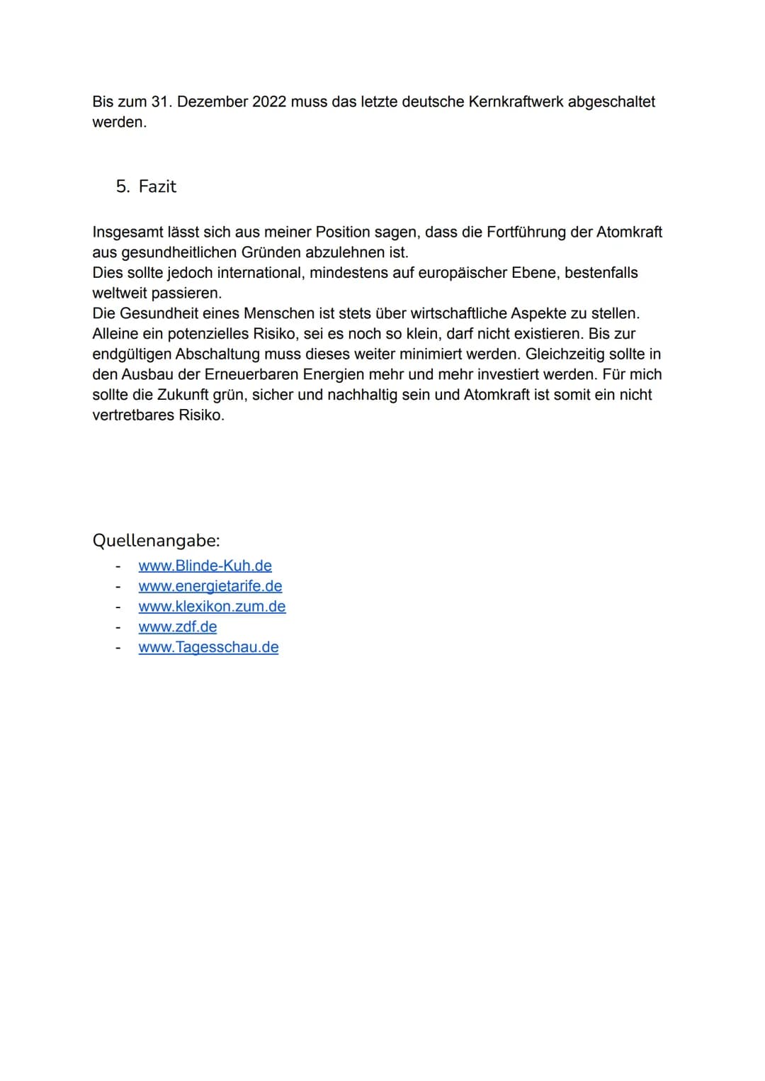 Atomkraft - ein vertretbares Risiko?
Mara Werbeck
Atomkraft gilt in vielen Staaten und politischen Strömungen, als sichere,
zukunftsorientie