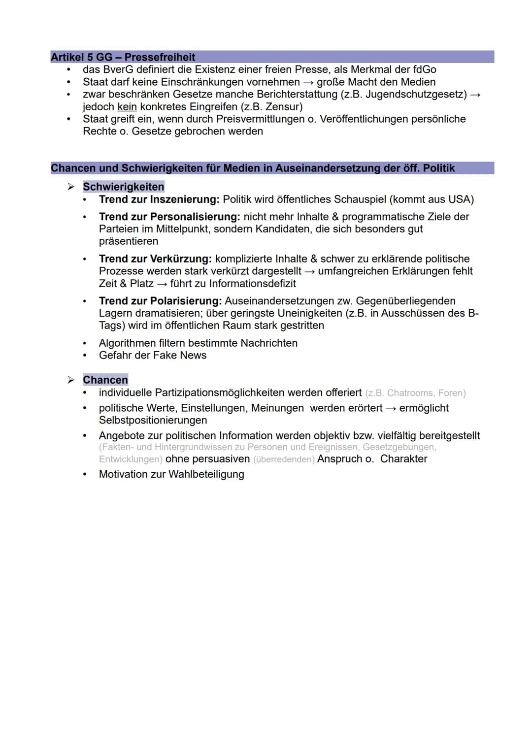 Thema 10: Medien im politischen System
Warum werden die Medien auch als „vierte Gewalt" bezeichnet?
1. Gewalt: Exekutive („ausführende Gewal