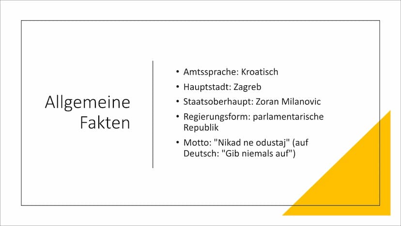 Kroatien Gliederung
• Bevölkerung
Geschichte
●
Allgemeine Fakten
Geographisch
• Kultur
●
●
• Sehenswürdigkeiten & Essen
Zusatz Fakten
Quelle