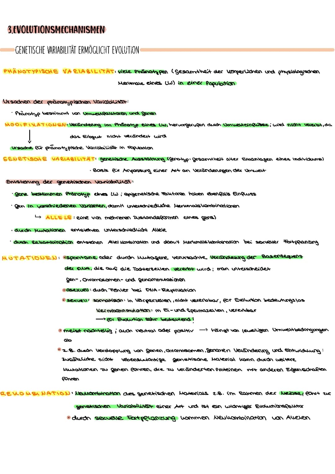 Evolution Abitur 2022