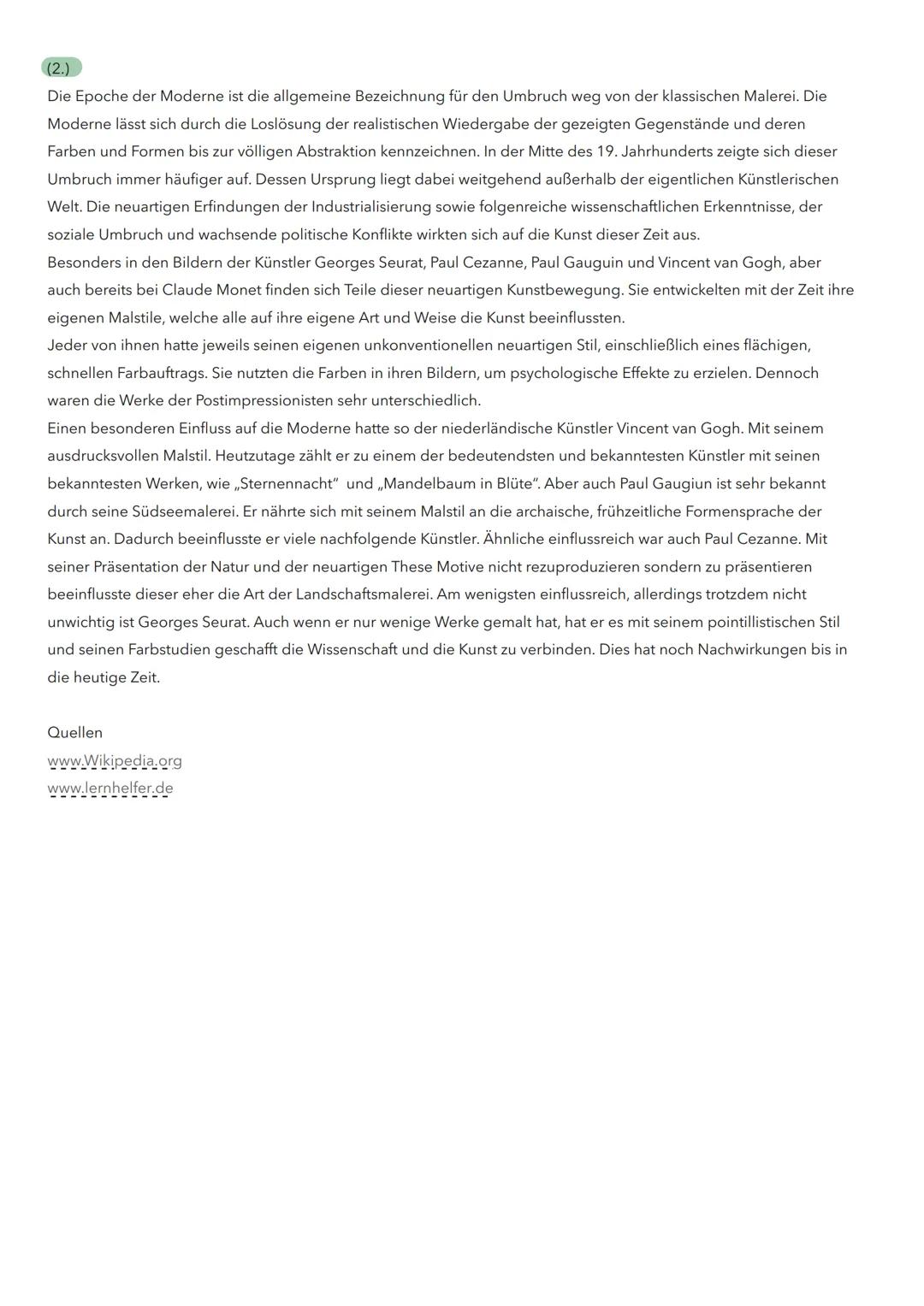 Die Väter der Moderne

Charlotte Lehmann 10/2

Kunst GK1

Abgabe: 10.01.2023 # Wegbereiter / Väter der Moderne

Kunstgeschichte: Auf dem Weg